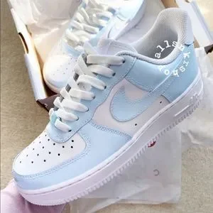 Nike Shoes Baby Blue Nike Air Force Low Custom Light Blue Poshmark